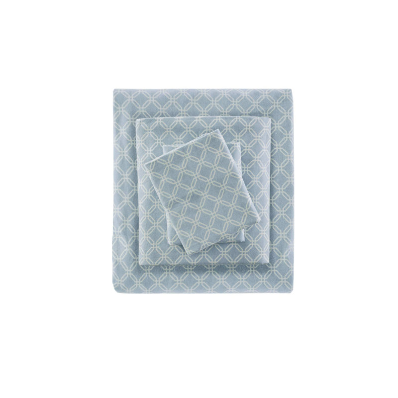 Ensemble de draps en flanelle de coton Cozy, Simple TG, Bleu
