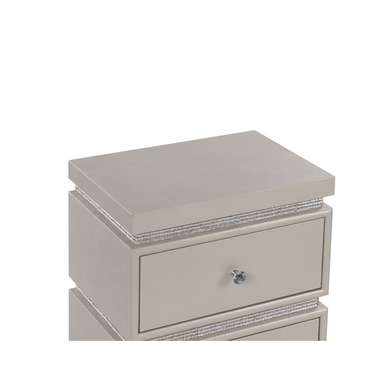Table d'appoint 2 tiroirs Lavina Glam