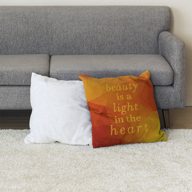 Coussin de sol inspirant la beauté des pierres précieuses, 40 po x 40 po, Jaune ambre