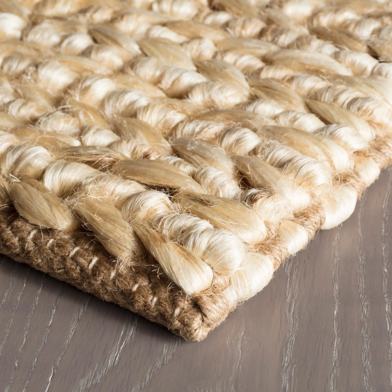 Jute Handwoven Natural Rug, Rectangle 5' x 8'