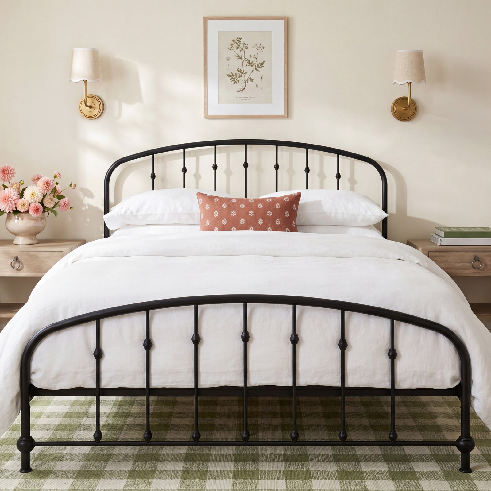Wadsworth Metal Spindle Bed, Black, Twin