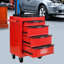 Boîte à outils en acier à 4 tiroirs, chariot à roulettes avec glissières à roulement, rouge, poignée à tirer pour coffre multifonctionnel à mouvement facile, tiroirs, mécanismes de verrouillage de 4 po-430913430