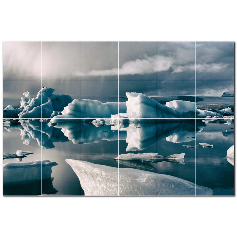 Murale en céramique satinée Glacier Photo 6 po x 6 po