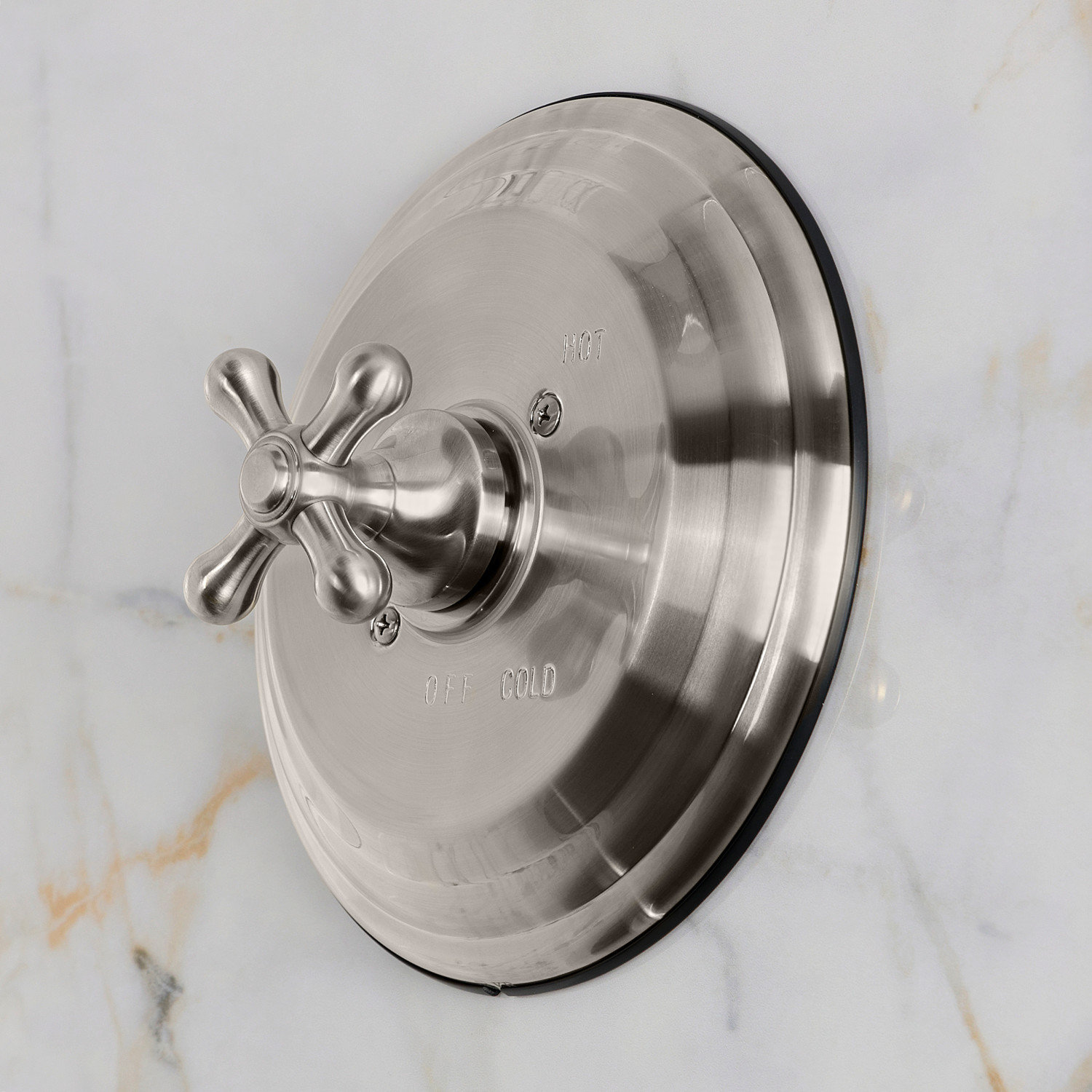 Kingston Brass Restoration Single-Handle Pressure Balanced Shower Valve Trim Kit - Valve Included, Brushed Nickel