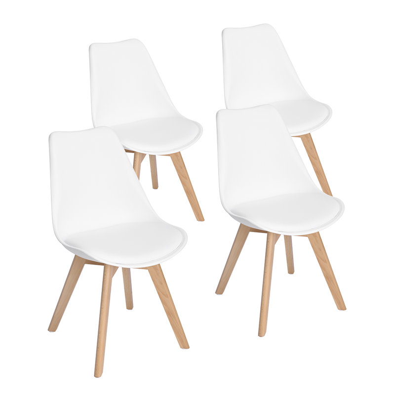 Chaise d'appoint rembourrée Durflinger, Blanc