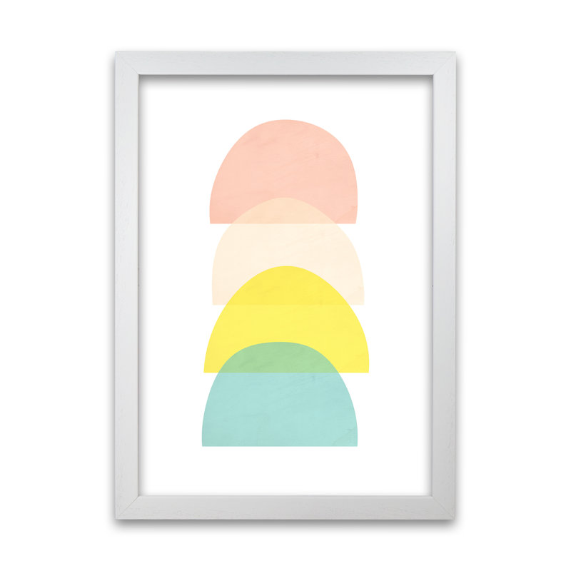 Semi Circle Summer Colours Original - Single Picture Frame Print, White Frame, 59cm H x 42cm W x 3cm D