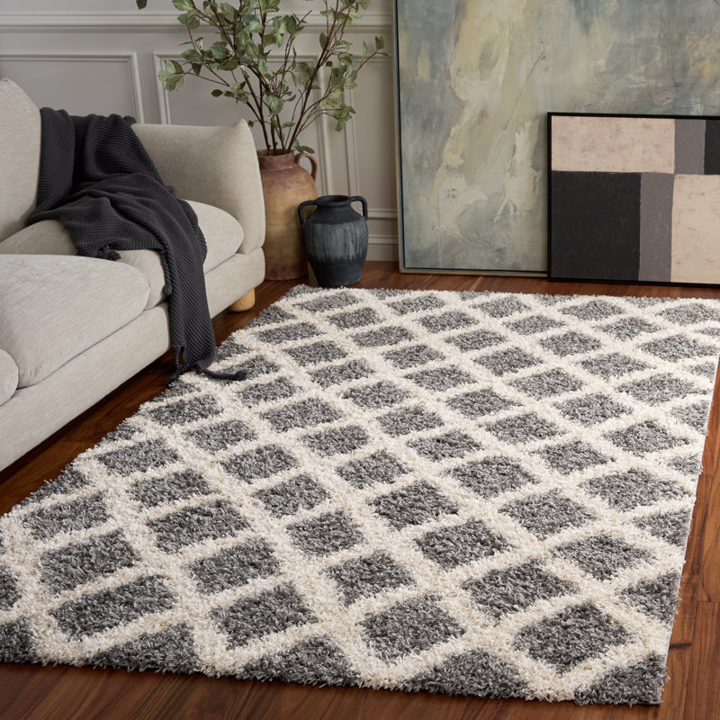 Arsheq Shag Performance Geometric Rug, Rectangle 6' x 9'