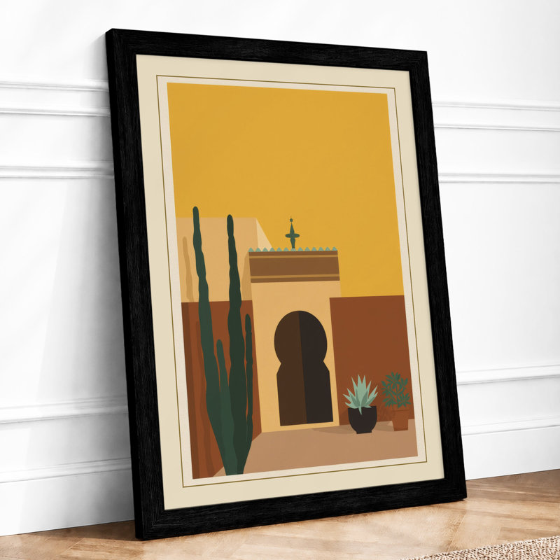 Desert Doorway Southwestern - Framed Print, A4 - 29.7 x 21.0 cm, Black