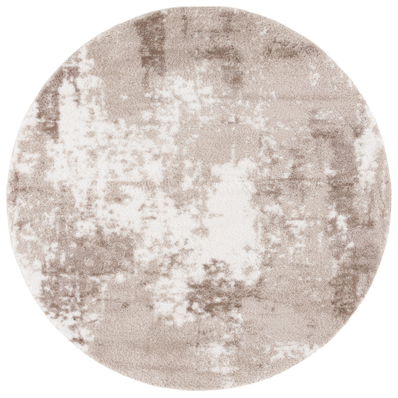 Tapis abstrait à poils longs Naftali Penelope, Rond 6 pi 7 po