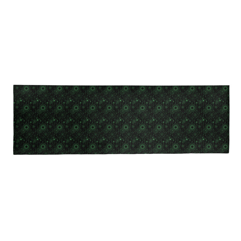 Tapis de zone astrologie noir/vert reg patterns, Tapis de couloir 2 pi 6 po x 8 pi