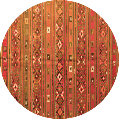 Tapis orange en polyester tissé à la machine Manilo