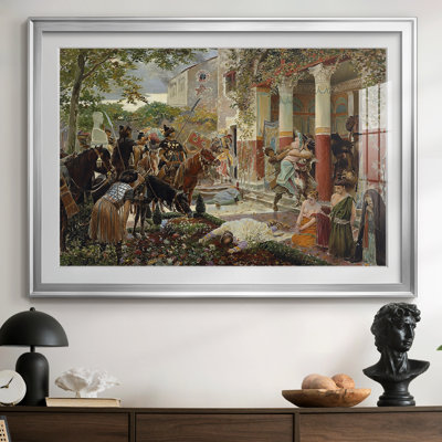 L'empereur Vitellius traîné dans les rues de Rome par le Peuple-Georges-Antoine Rochegrosse - reproduction d'art avec passe-partout et verre - 1883