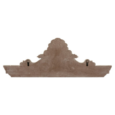 33" Distressed White Wood Carved Wall Decor, Farmhouse Wall Scroll Over The Door Decor
