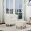 Upholstered 27" Wide Barrel Chair with Ottoman-213654936