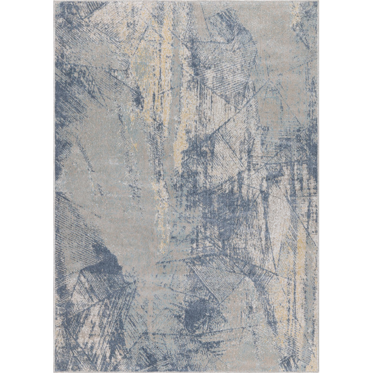 Machine Washable Cooper Blue/Beige Rug