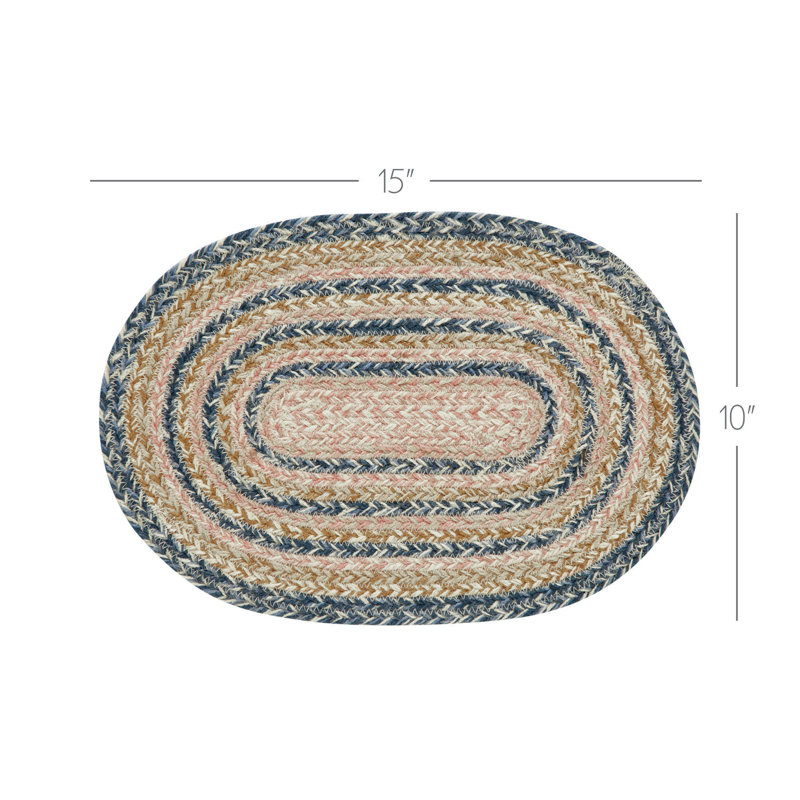 Liseron Jute Geometric Oval Placemat, 10" W x 15" L