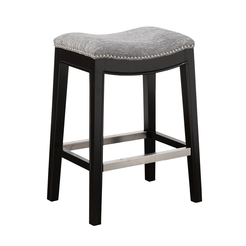 Tabouret de comptoir Saddle, Gris, Gris