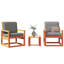 Fia 2 - Person Wood Patio Dining Set with Square Table