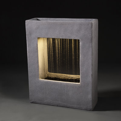 Burhan Weather Resistant Floor Fountain with Light