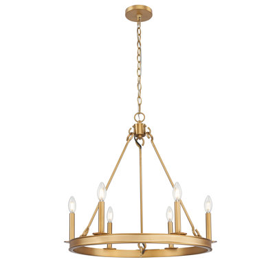 Lustre 6 lumières en laiton frotté Parker