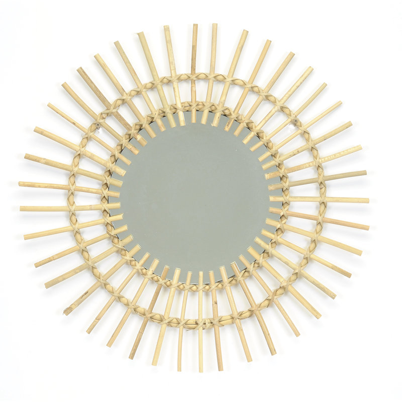 Miroir décoratif rond en rotin Gulick