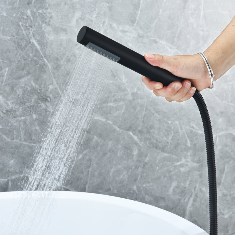 Robinet de baignoire romaine à poignée double Gnosall, Noir mat
