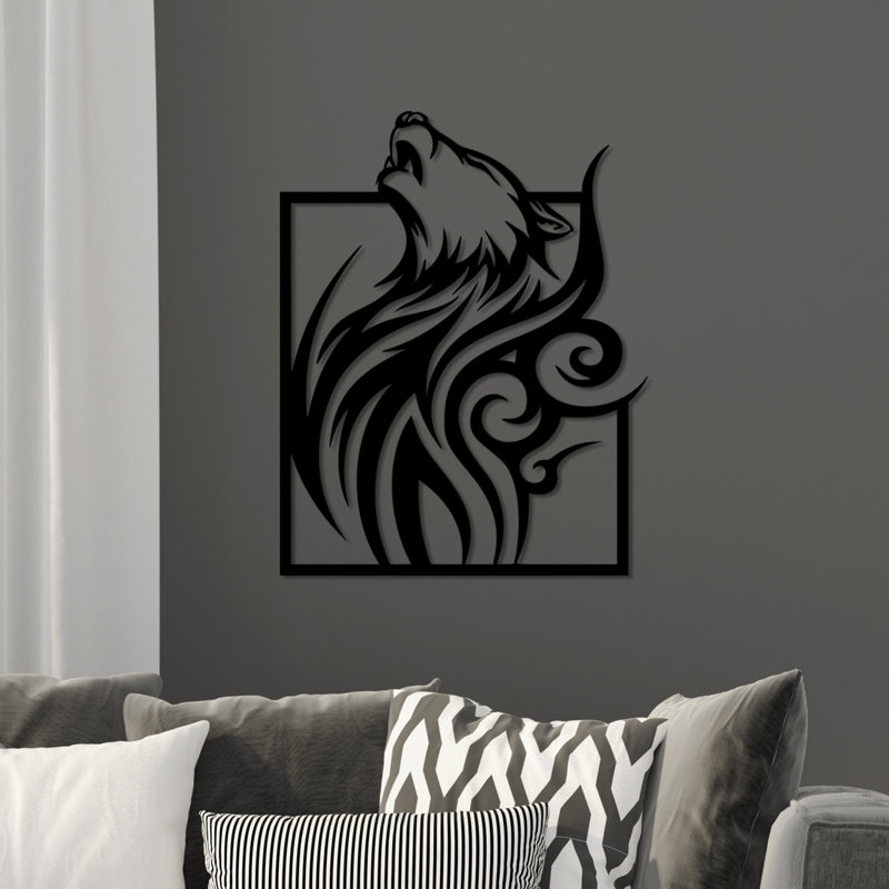 Élégant accessoire mural décoratif en métal, noir, 21,7 po x 16,9 po | 100% métal, épaisseur: 0,06 pouce | Conception légère (1,9 lb) | Parfait pour la décoration intérieure, le salon et le bureau