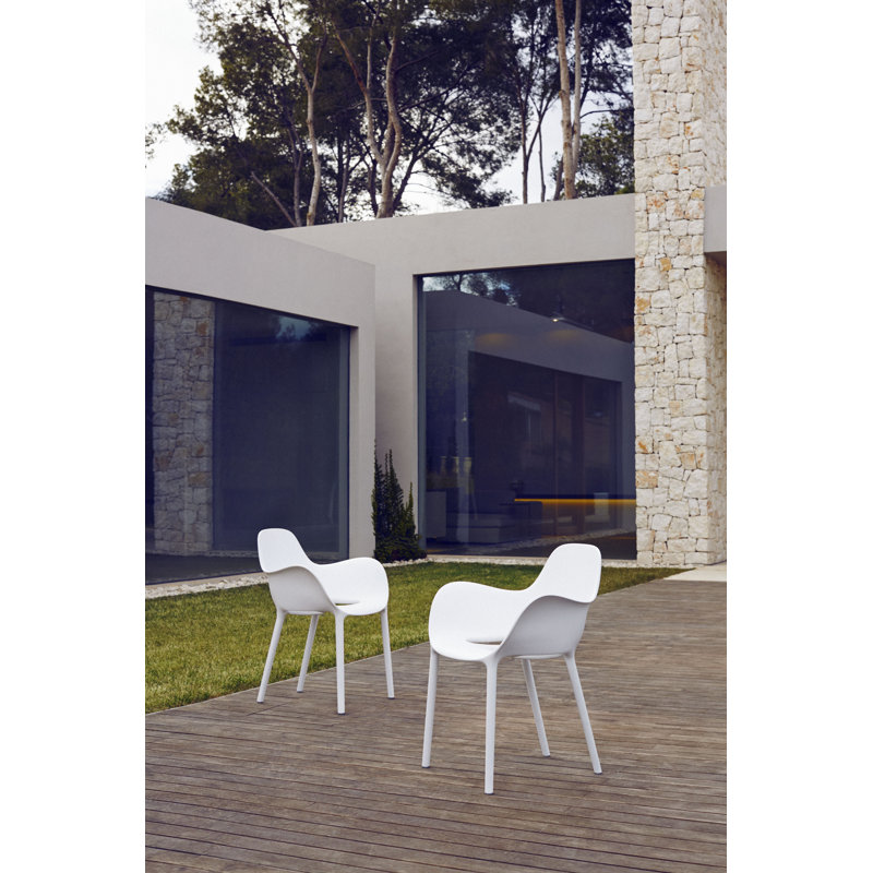 Sabinas Stacking Patio Dining Chair, Black