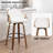 Mahtab Modern Set Of 2 Swivel Bar Stools With PU Upholstery And Wood Legs-963480642-963480653