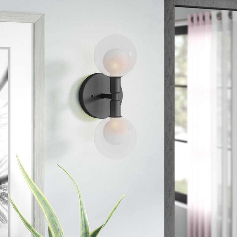 Appliquee à bras 2 lumières Poitras, Noir