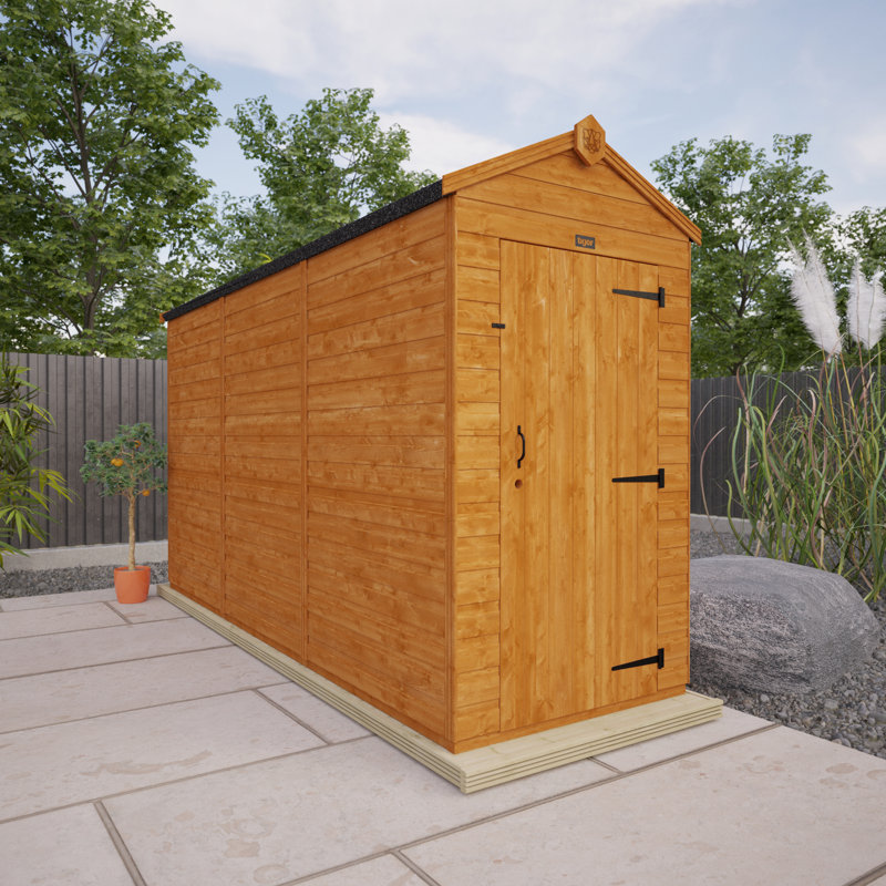 TigerFlex® Modular Buildings 4 ft. W x 12 ft. D Solid wood Garden Shed