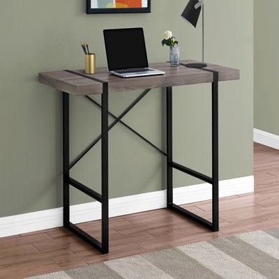 Bureau d'ordinateur, bureau personnel, ordinateur portable, L 48 po, travail, stratifié brun, métal noir, contemporain, moderne