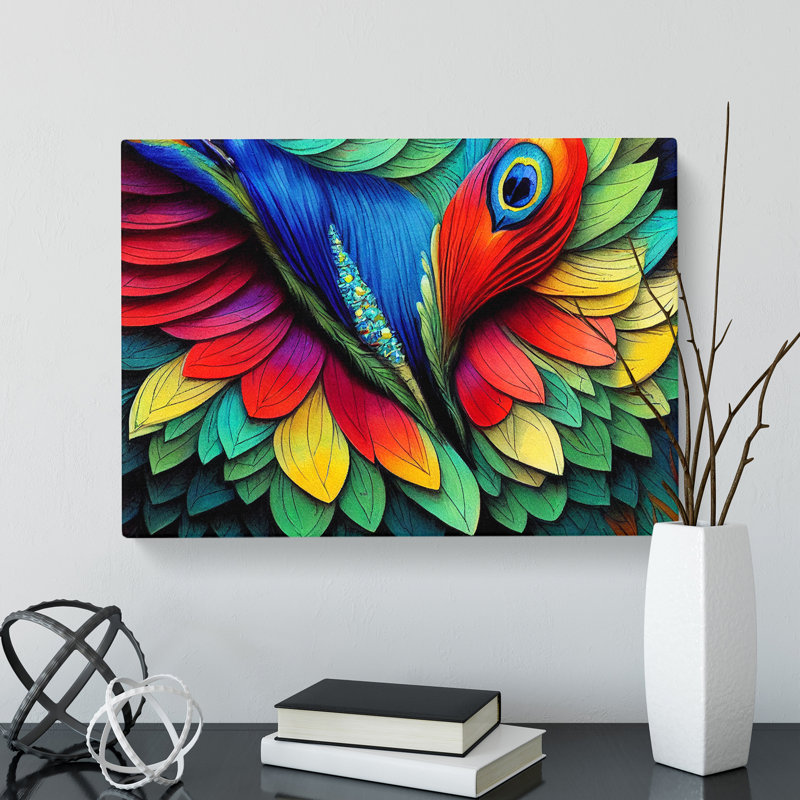 Boundless Bird Feathers Abstract - Wrapped Canvas, 35cm H x 50cm W x 3cm D