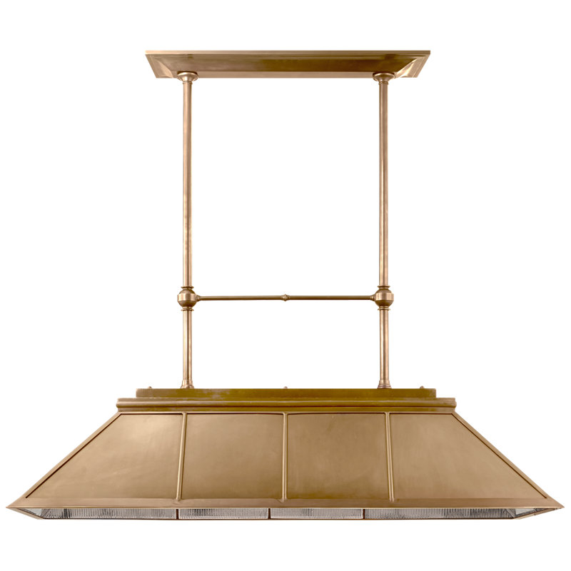 Ralph Lauren Rivington 7 Light Large Pendant, White Glass, Natural Brass