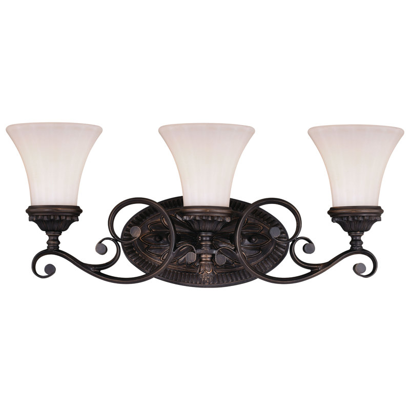 Byrnes 3 - Light Dimmable Vanity Light, Venetian Bronze, Etched White