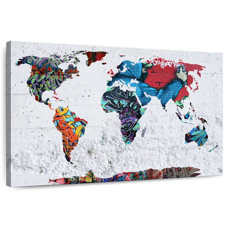 Aliaz Map Graffiti, 32" H x 48" W