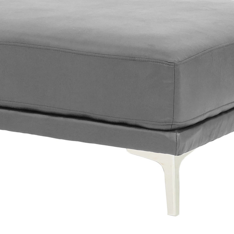 Repose-pieds cocktail en faux cuir Takenori, Gris