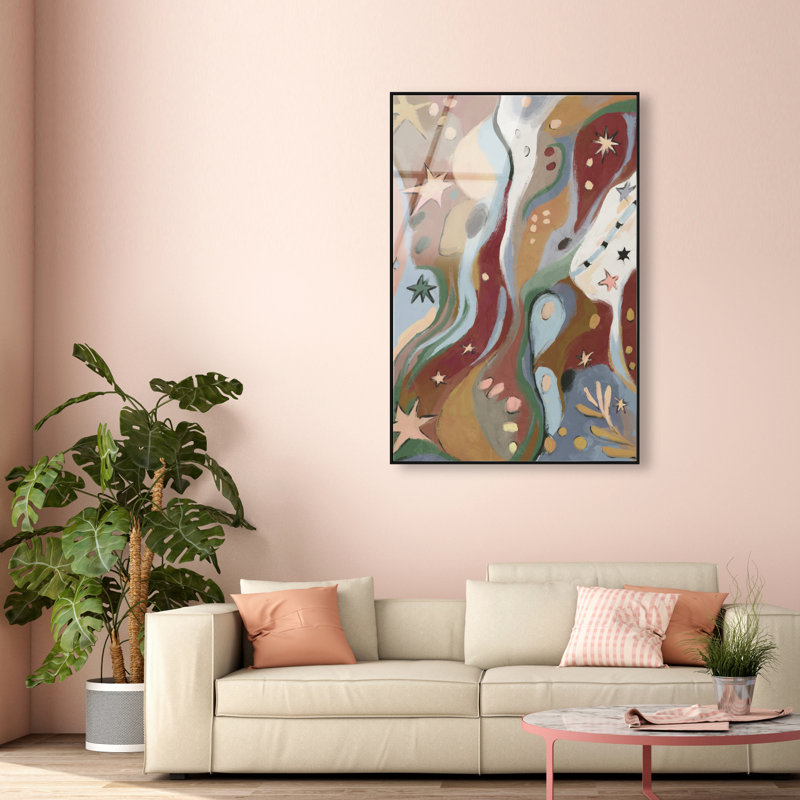 Modern Folk II High-Gloss Frameless Acrylic Glass Wall Art Abstract Print by Oliver Gal, Ready to Hang, 10 x 15, 46"H x 31"W