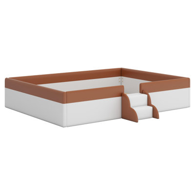 Upholstered Daybed Frame With Fence And Stairs