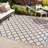 Arabesque Ogee Trellis Beige/Navy Indoor/Outdoor Rug-1546335263