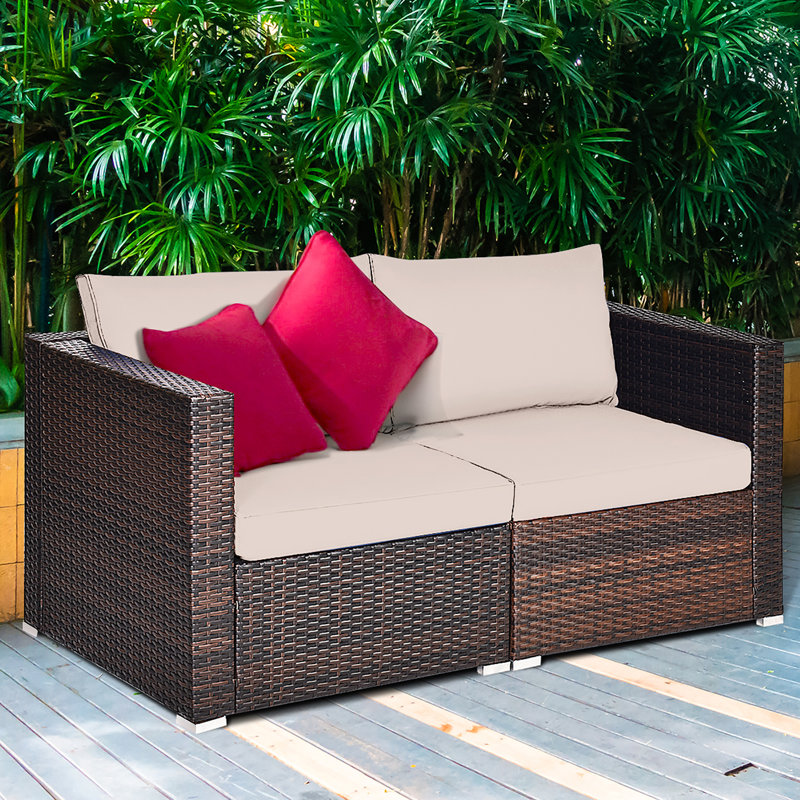 Ariyel Wicker Outdoor Lounge Chair, Beige