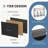6 Fabric Drawers Dresser with Open Shelves, TV Stand with LED Lights and Charging Station, Entertainment Center, Media Console Table-1577179488