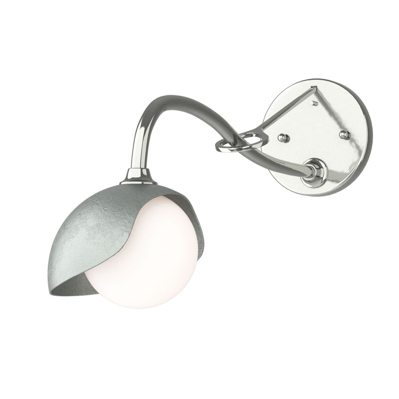 Brooklyn 1 - Light Hardwired Armed Sconce, Sterling, Vintage Platinum