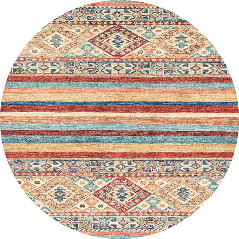 Brandov Southwestern Indoor Rug, Round 5'