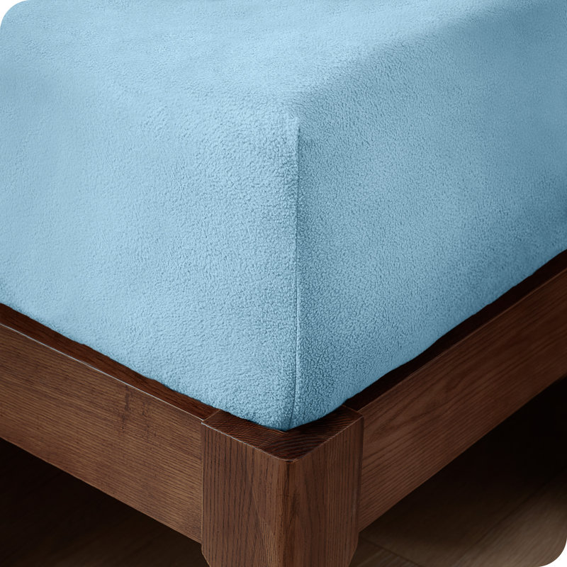 Twin XL Light Blue Microfiber Deep Pocket Fitted Sheet
