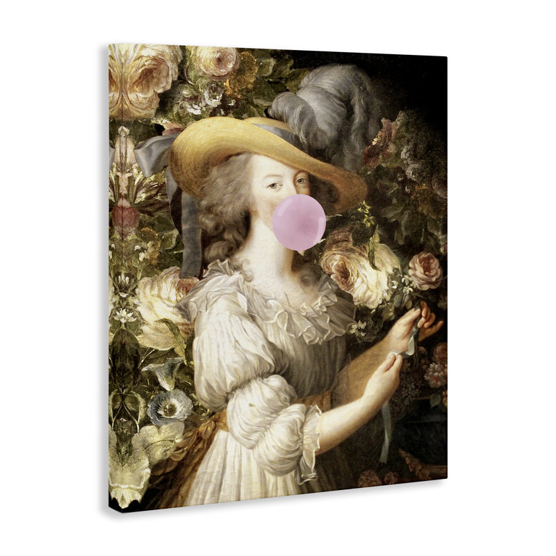 Art mural sur toile Renaissance Lady & Gum par Piddix, H 20 po x l 16 po