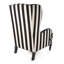 Marquee Black Stripe Chenille Wing Chair