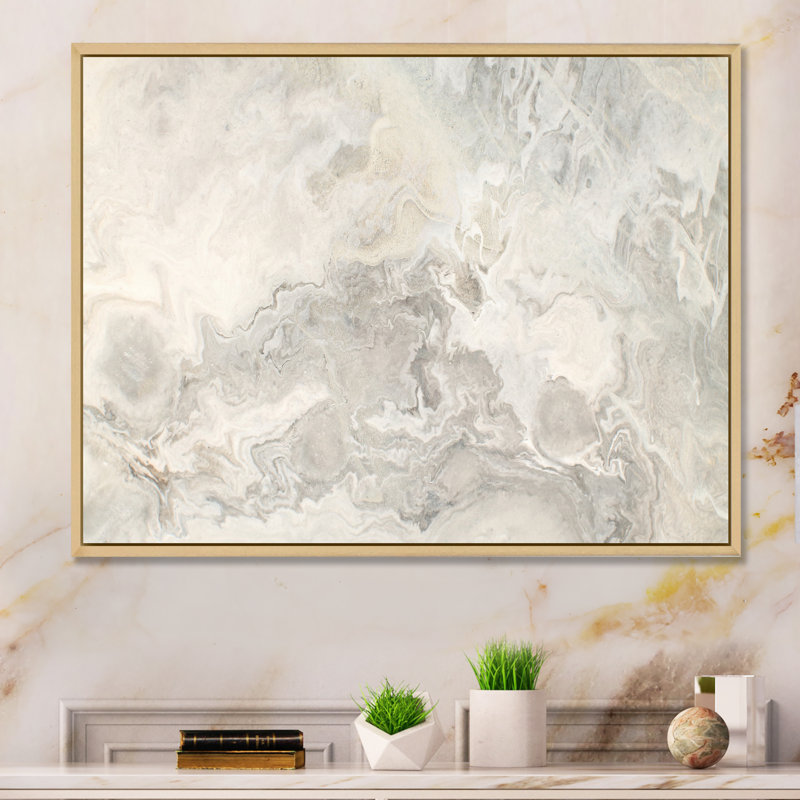 «Wave Art» par Shades Of Cream III, impression sur toile, H 16 po x l 32 po x P 1 po, Cadre naturel flottant