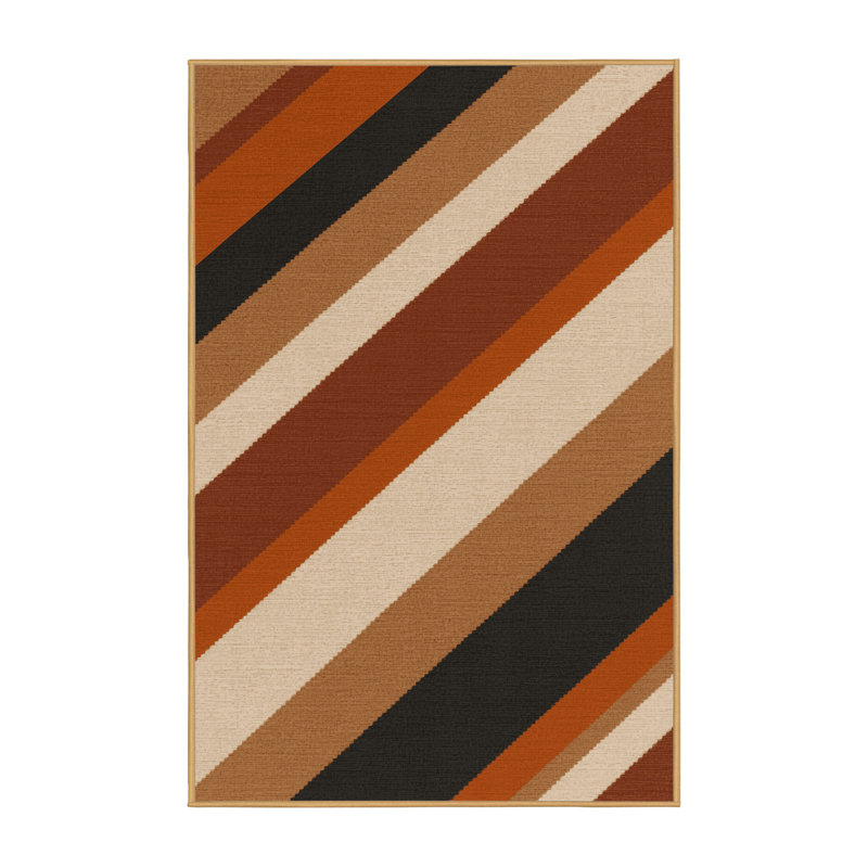 Tapis d'inspiration mondiale Pahola lavable à la machine en brun - reliure brun clair, 8 x 12
