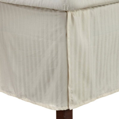 Egyptian Cotton Sateen Bed Skirt  15" Drop, Silky Stripe Design